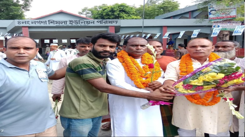 নগদা শিমলা বণিক সমিতির সভাপতি আসাদ খান ও সেক্রেটারি শফিকুল