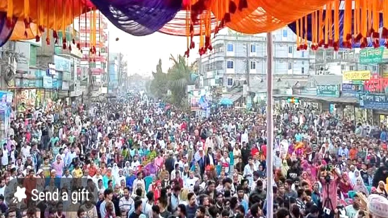 এলেঙ্গায় মতিনের বিশাল নির্বাচনী সভা