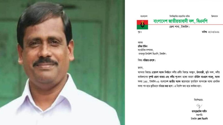 চাঁদাবাজির অভিযোগে  নাগরপুর উপজেলা বিএনপি নেতা রফিজ উদ্দিন ব