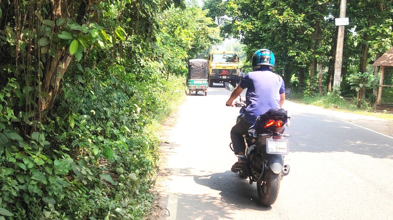গোড়াই-সখীপুর-সাগরদীঘি সড়ক: ঝোপঝাড়ে দখল করেছে ফুটপাত, বাড়